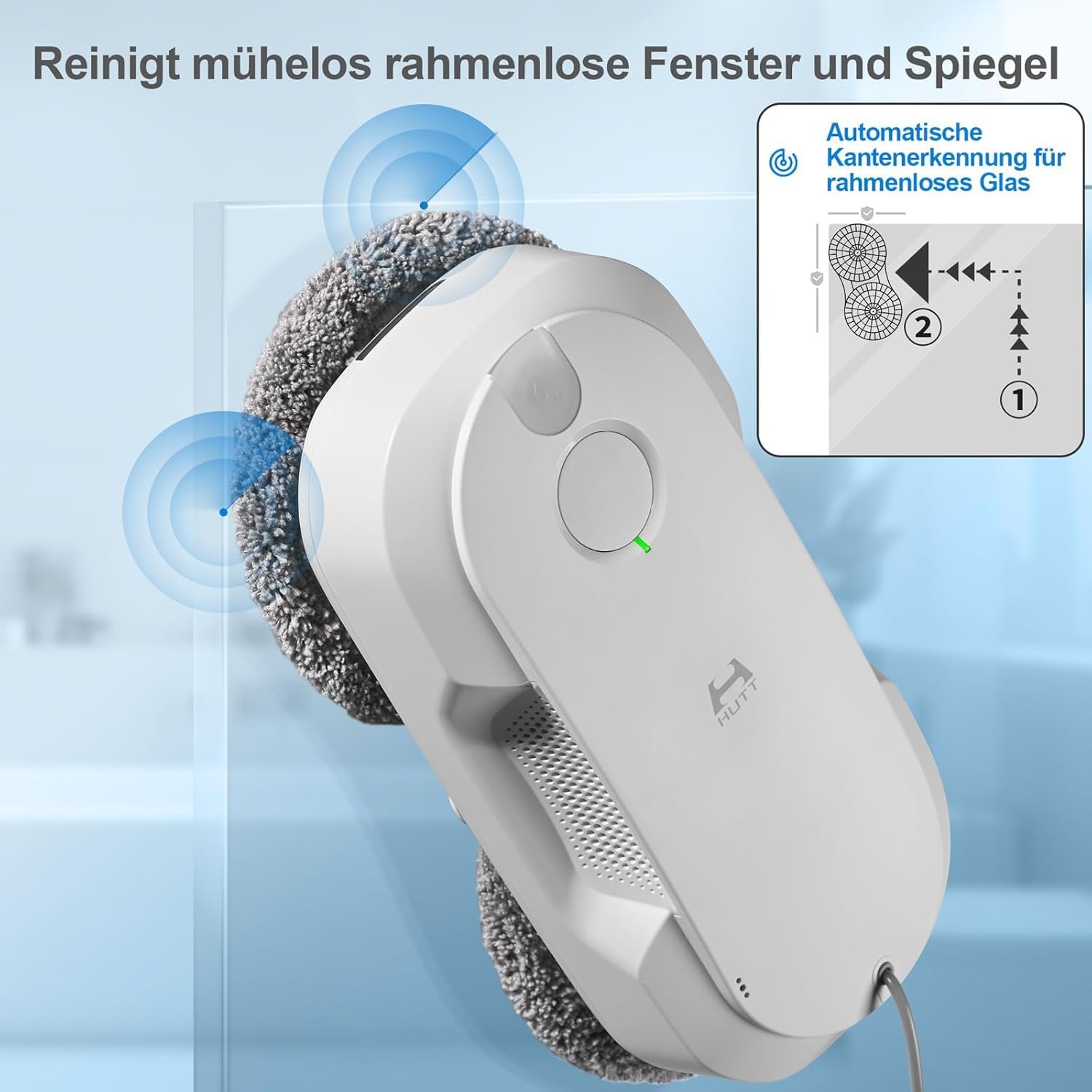 HUTT DDC56 Fensterputzroboter – Ultra-Slim 8,5 cm & KI-Saugkraft bis 3400 Pa