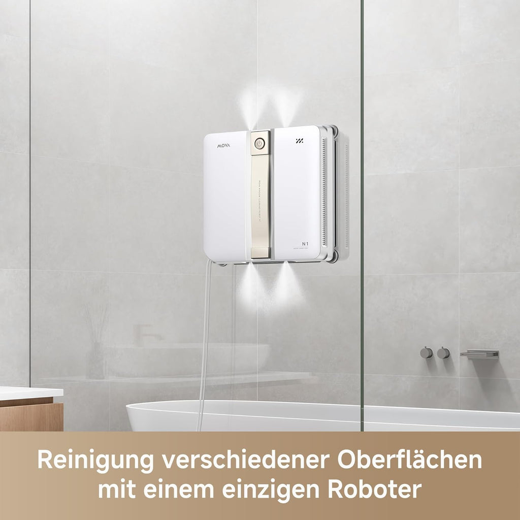 Mova N1 Fensterputzroboter – 8000 Pa & Dual-Wing-Spray & App-Steuerung