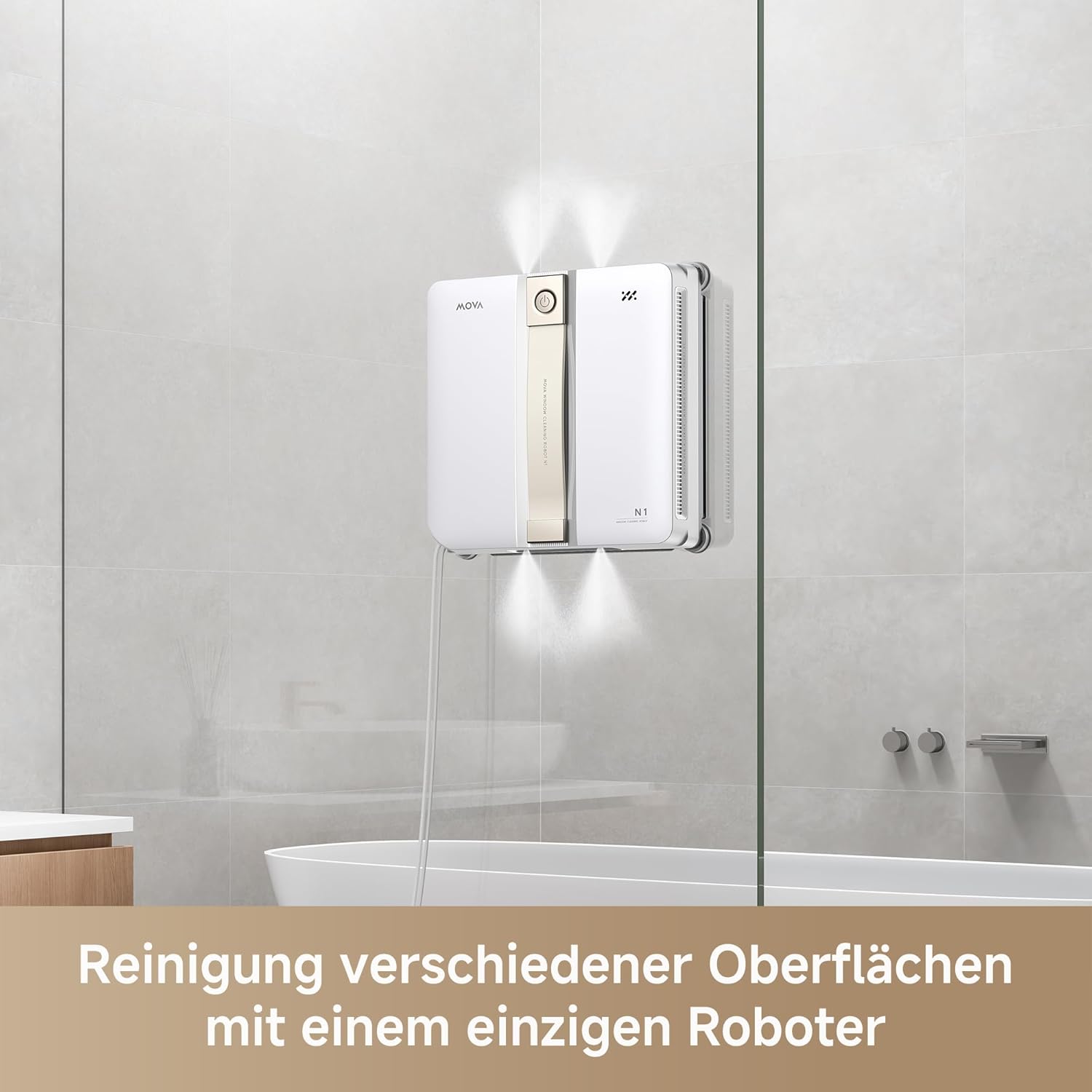 Mova N1 Fensterputzroboter – 8000 Pa & Dual-Wing-Spray & App-Steuerung