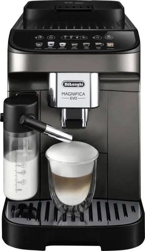 De'Longhi Magnifica Evo Milk Kaffeevollautomat ECAM290.81.TB – 8 Rezepte & LatteCrema Hot – Titanium/Schwarz